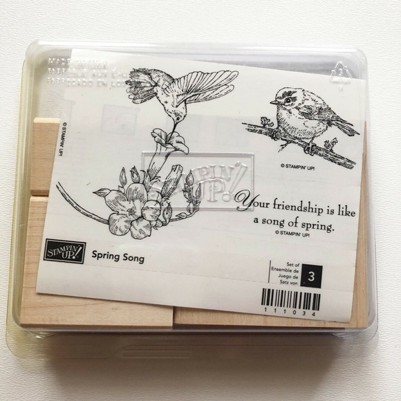 STAMPIN' UP! Stamps Wood Rubber Sets "Spring Song" New, Unmounted - Picture 1 of 2